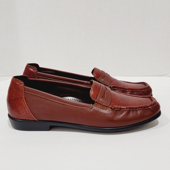 SAS Penny J Women's Slip On Loafers Sz 8.5 Brown Siena Leather Tripad Mocs Shoes - Picture 4 of 11